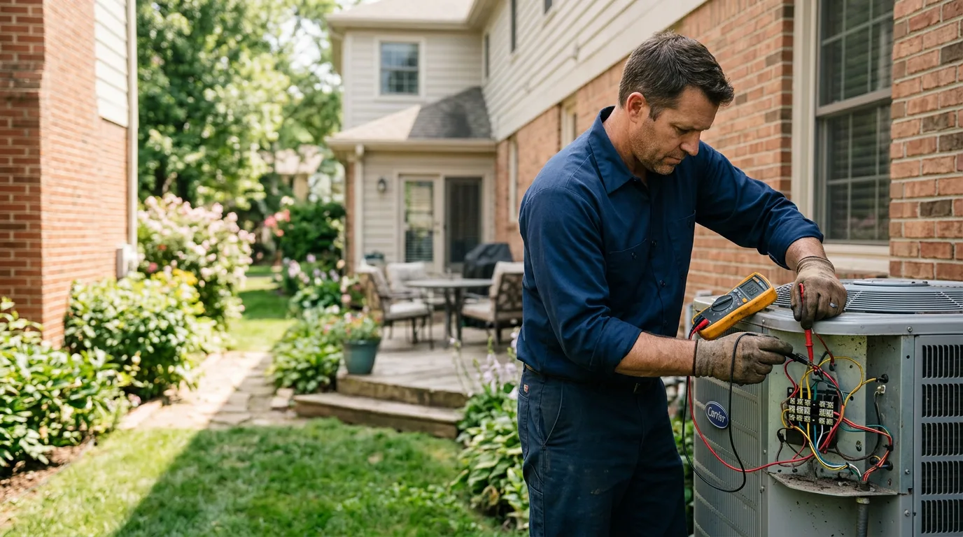 HVAC technician working near Evansville, WY